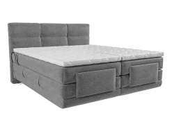 Palacio Elektrisch Relaxatiebed-Boxspring-Hoofdbordset + Elektrische Relax-Lattenbodem + Matras + Opleg 2 X 80 X 200 Cm Lichtgrijs - Lodi Van