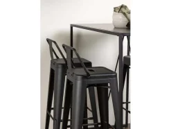 Vente-unique Barmeubel-Brea Barmeubelset Bartafel Zwart En 4 Tempe Barstoelen Zwart.