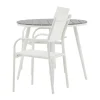 Vente-unique Loungeset-Break Tuinmeubelset Tafel O90Cm Grijs, 2 Stoelen Santorini Wit.