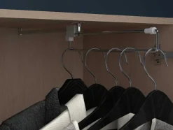 Vente-unique Hoofdeinde En Brugkast-Brugkast Met Opbergruimte - Met Ledverlichting - L265 Cm - Kleuren: Glanzend Wit En Houtlook - Velona