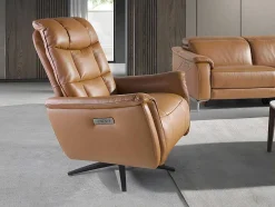 Angel Cerda Fauteuil Leer-Bruine Leren Draaifauteuil 5117