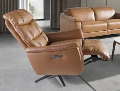Angel Cerda Fauteuil Leer-Bruine Leren Draaifauteuil 5117