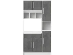 Vente-unique Keukenmeubel-Buffetkast Mady - 5 Deuren & 1 Lade - Witte Betonkleur
