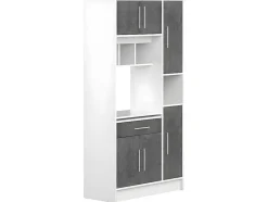 Vente-unique Keukenmeubel-Buffetkast Mady - 5 Deuren & 1 Lade - Witte Betonkleur