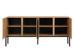 Vente-unique Buffetkast-Buffetkast Met 4 Deuren - Licht Naturel En Zwart - Memphis Ii