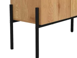 Vente-unique Buffetkast-Buffetkast Met 4 Deuren - Licht Naturel En Zwart - Memphis Ii