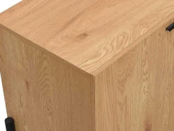 Vente-unique Buffetkast-Buffetkast Met 4 Deuren - Licht Naturel En Zwart - Memphis Ii