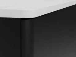 PASCAL MORABITO Buffetkast-Buffetkast Met 3 Deuren En Ledverlichting Van Mdf - Zwart Met Wit Marmereffect - Devika Van