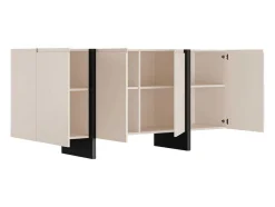 Vente-unique Buffetkast-Buffetkast Met 4 Deuren Van Mdf - Beige En Zwart - Luvonia