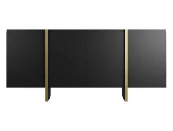 Vente-unique Buffetkast-Buffetkast Met 4 Deuren Van Mdf - Zwart En Goudkleurig - Luvonia