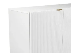 Vente-unique Buffetkast-Buffetkast Met 4 Deurtjes Van Mdf En Staal - Wit En Goudkleurig - Yesinia