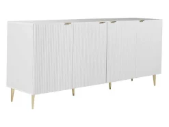 Vente-unique Buffetkast-Buffetkast Met 4 Deurtjes Van Mdf En Staal - Wit En Goudkleurig - Yesinia