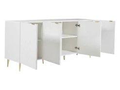 Vente-unique Buffetkast-Buffetkast Met 4 Deurtjes Van Mdf En Staal - Wit En Goudkleurig - Yesinia