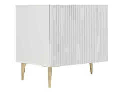 Vente-unique Buffetkast-Buffetkast Met 4 Deurtjes Van Mdf En Staal - Wit En Goudkleurig - Yesinia