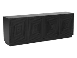 Vente-unique Buffetkast-Buffetkast Met 4 Deurtjes Van Mdf - Zwart - Mezulia