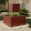 MYLIA Tuindecoratie-Buitenfontein Van Roestvrij Staal Met Ledverlichting - H65 Cm - Terracotta - Cardina