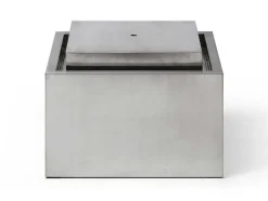 MYLIA Tuindecoratie-Buitenfontein Van Roestvrij Staal - H34 Cm - Zilverkleurig - Hoki