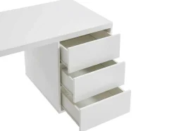 PASCAL MORABITO Bureaumeubel-Bureau Met 3 Lades - Gelakt Mdf En Metaal - Wit En Goudkleurig - Timfia Van