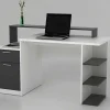Vente-unique Bureaumeubel-Bureau Met Opbergruimte Zacharie - Wit En Eik