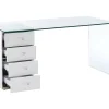 Vente-unique Bureaumeubel-Bureau Muriel Met Opbergruimte - 4 Laden - Gehard Glas & Mdf