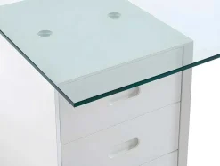 Vente-unique Bureaumeubel-Bureau Muriel Met Opbergruimte - 4 Laden - Gehard Glas & Mdf
