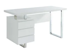 Vente-unique Bureaumeubel-Bureau Mylan Met Opbergruimte - 3 Laden - Mdf Wit Gelakt