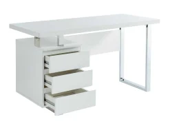 Vente-unique Bureaumeubel-Bureau Mylan Met Opbergruimte - 3 Laden - Mdf Wit Gelakt
