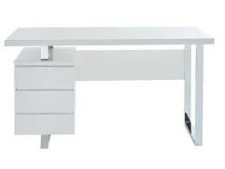 Vente-unique Bureaumeubel-Bureau Mylan Met Opbergruimte - 3 Laden - Mdf Wit Gelakt