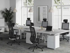 Workēa Kantoormeubilair-Bureaubank 6 Personen - Wit - L140 Cm - Downtown