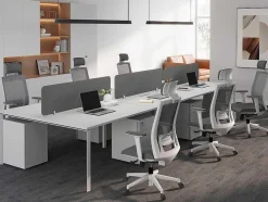 Workēa Kantoormeubilair-Bureaubank 6 Personen - Wit - L120 Cm - Met Tussenschotten - Downtown