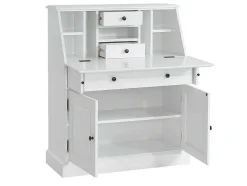Vente-unique Bureaumeubel-Bureaukast - Grenen En Mdf - Wit - Cleore