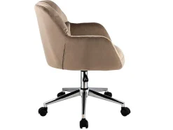 Vente-unique Bureaustoel-Bureaustoel - Fluweel - Beige - Verstelbare Hoogte - Pega