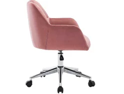 Vente-unique Bureaustoel-Bureaustoel - Fluweel - Roze - Verstelbare Hoogte - Pega