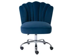 PASCAL MORABITO Bureaustoel-Bureaustoel - Velours - Blauw - Verstelbare Hoogte - Ruty Van