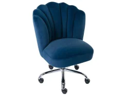 PASCAL MORABITO Bureaustoel-Bureaustoel - Velours - Blauw - Verstelbare Hoogte - Ruty Van