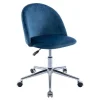 Vente-unique Bureaustoel-Bureaustoel - Velours - Blauw - Verstelbare Hoogte - Melbourne