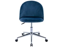 Vente-unique Bureaustoel-Bureaustoel - Velours - Blauw - Verstelbare Hoogte - Melbourne