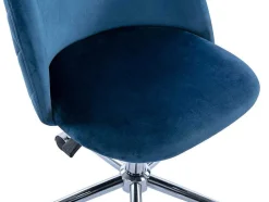 Vente-unique Bureaustoel-Bureaustoel - Velours - Blauw - Verstelbare Hoogte - Melbourne