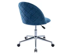 Vente-unique Bureaustoel-Bureaustoel - Velours - Blauw - Verstelbare Hoogte - Melbourne