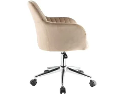 Vente-unique Bureaustoel-Bureaustoel Eleana - Fluweel - Verstelbare Hoogte - Beige