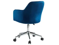 Vente-unique Bureaustoel-Bureaustoel Eleana - Fluweel - Verstelbare Hoogte - Blauw