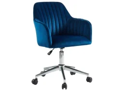 Vente-unique Bureaustoel-Bureaustoel Eleana - Fluweel - Verstelbare Hoogte - Blauw