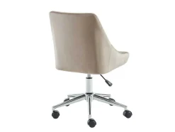 Vente-unique Bureaustoel-Bureaustoel Masurie - Velours - Beige - Verstelbare Hoogte