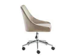 Vente-unique Bureaustoel-Bureaustoel Masurie - Velours - Beige - Verstelbare Hoogte