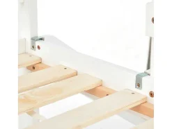 ModernLuxe Kinderbed-Cabine Stapelbed Met Glijbaan - 90X200Cm + 90X100Cm - Massief Grenen - Wit