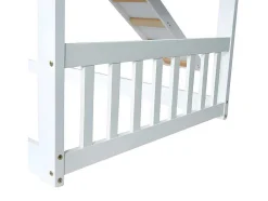 ModernLuxe Kinderbed-Cabine Stapelbed 90X200Cm - Massief Grenen - Met Trap En Glijbaan - Wit
