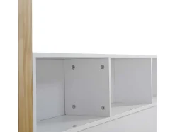 ModernLuxe Bed Met Slaaplade-Cabinebed 90X200Cm Met Uitschuifbaar Onderschuifbed 90X190Cm - 4 Planken Op Bed - Structuur Massief Grenen - Wit