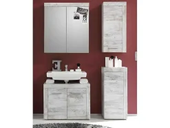 Trendteam Muurkast Badkamer-Cancun/Boombad Badkamerkast 1 Deur Wit Grenen Decor.