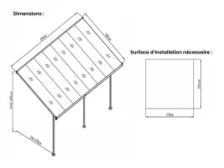 EXPERTLAND Prieel, Pergola, Gazebo En Kiosk-Carport Pergola Voor Tegen De Muur Van Aluminium 15,1 M Wit Alvaro