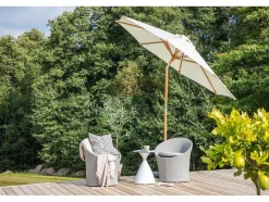 Vente-unique Parasol-Cerox Parasol Met Kantelfunctie Wit.